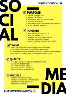Social media content checklist